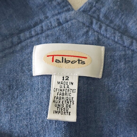 Talbots Linen Blend Blue Maxi Dress Women's Size 12 - Picture 6 of 8